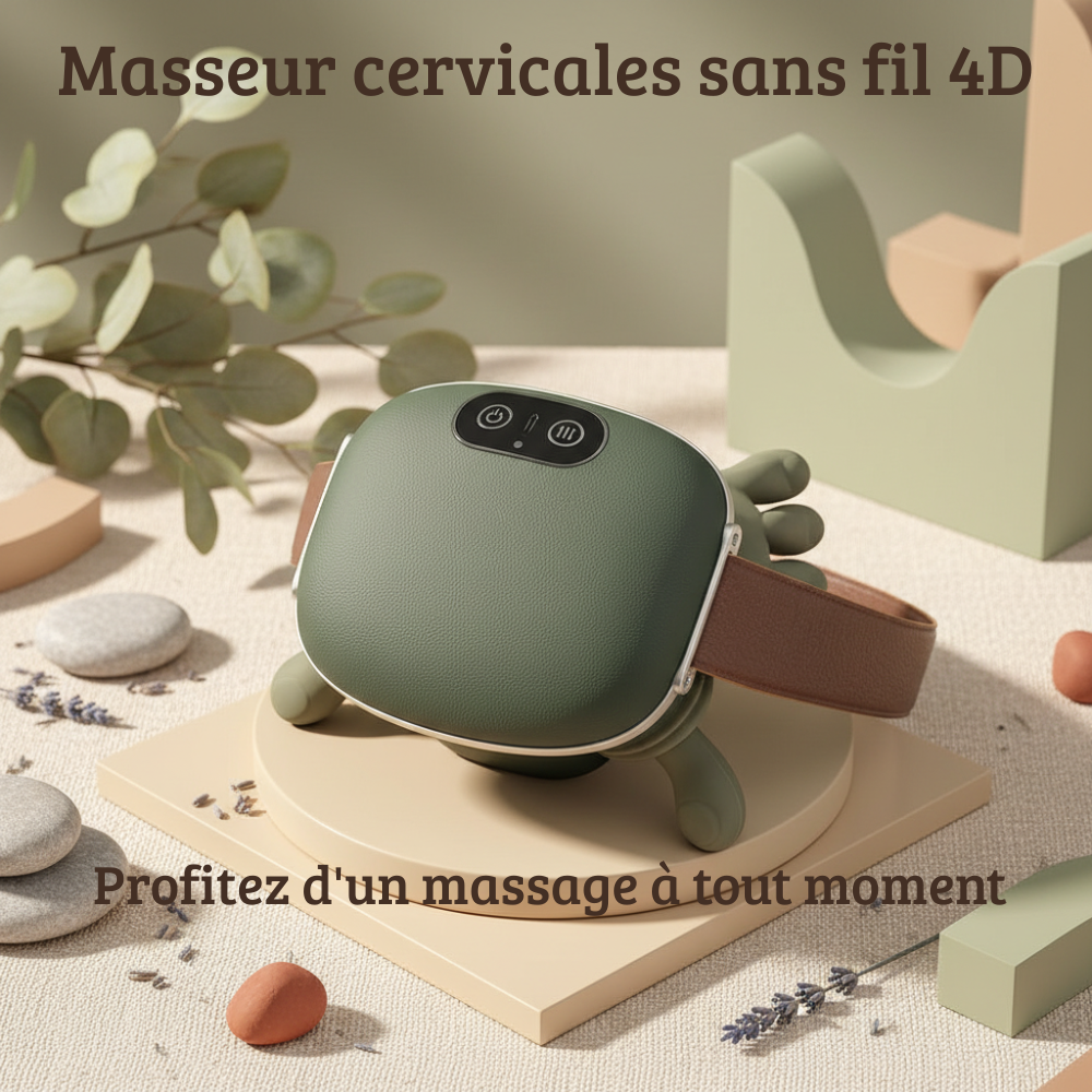 Masseur Cervical Sans Fil 4D – Détente & Relaxation