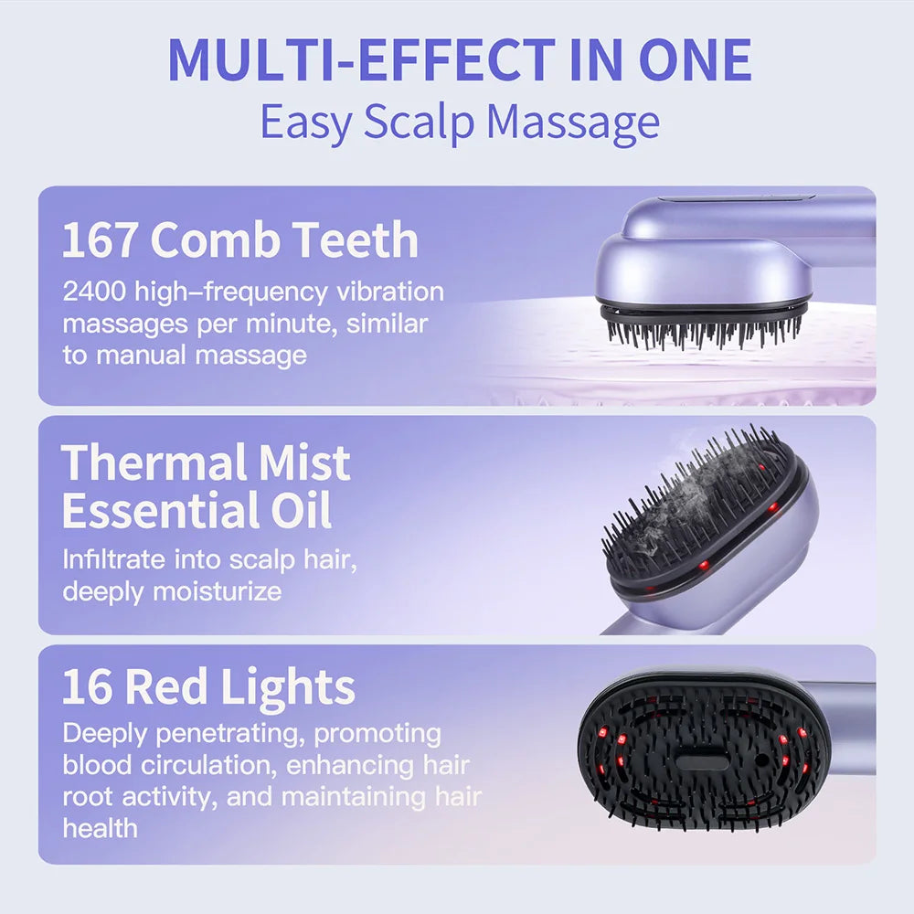 Hair Care Spray Massage Comb Vibration Scalp Massage Hairbrush Head Mass