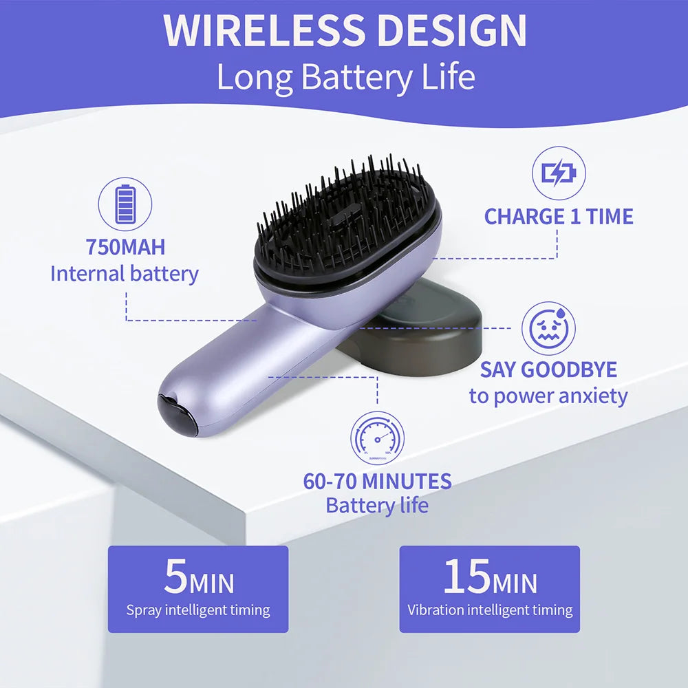 Hair Care Spray Massage Comb Vibration Scalp Massage Hairbrush Head Mass