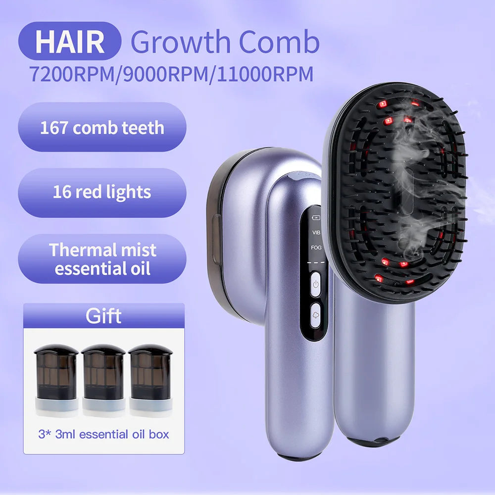 Hair Care Spray Massage Comb Vibration Scalp Massage Hairbrush Head Mass