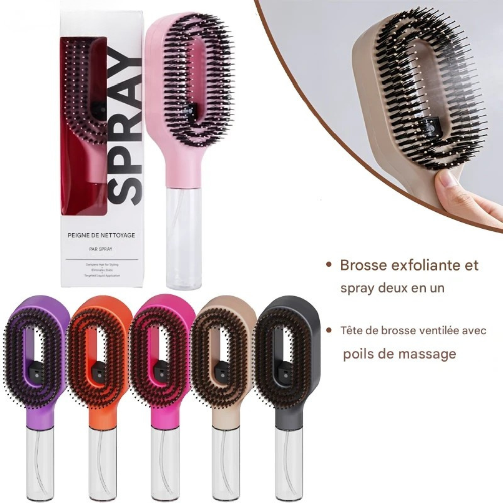Brosse Spray 2-en-1 – Coiffage Structuré & Soin Personnalisé